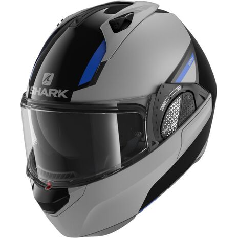 Shark / シャーク モジュラーヘルメット EVO GT SEAN ブラック シルバー ブルー/KSB | HE8913KSB, sh_HE8913EKSBM - SHARK / シャークヘルメット