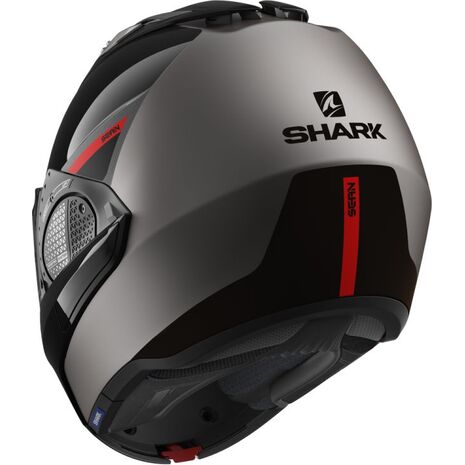 Shark / シャーク モジュラーヘルメット EVO GT SEAN MAT アンスラサイト ブラック レッド/AKR | HE8914AKR, sh_HE8914EAKRL - SHARK / シャークヘルメット