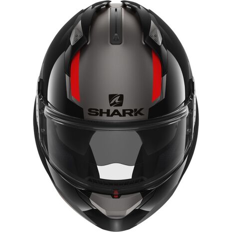 Shark / シャーク モジュラーヘルメット EVO GT SEAN MAT アンスラサイト ブラック レッド/AKR | HE8914AKR, sh_HE8914EAKRM - SHARK / シャークヘルメット