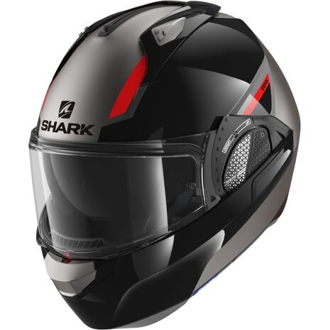 Shark / シャーク モジュラーヘルメット EVO GT SEAN MAT アンスラサイト ブラック レッド/AKR | HE8914AKR, sh_HE8914EAKRS - SHARK / シャークヘルメット