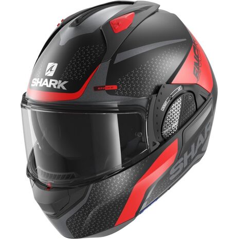 Shark / シャーク モジュラーヘルメット EVO GT ENCKE MAT ブラック レッド アンスラサイト/KRA | HE8915KRA, sh_HE8915EKRAL - SHARK / シャークヘルメット
