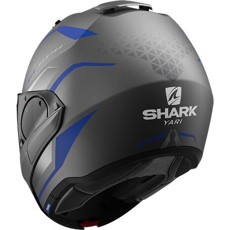 Shark / シャーク モジュラーヘルメット EVO ES YARI Mat アンスラサイト ブルー シルバー/ABS | HE9804ABS, sh_HE9804EABSL - SHARK / シャークヘルメット