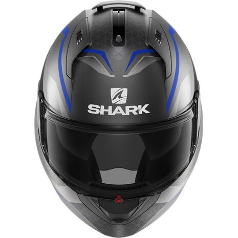 Shark / シャーク モジュラーヘルメット EVO ES YARI Mat アンスラサイト ブルー シルバー/ABS | HE9804ABS, sh_HE9804EABSL - SHARK / シャークヘルメット