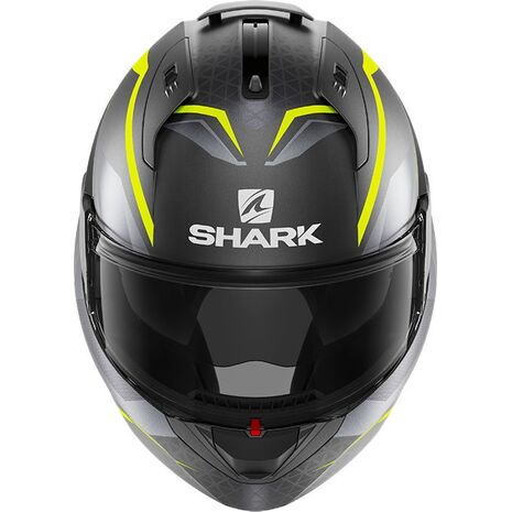 Shark / シャーク モジュラーヘルメット EVO ES YARI Mat アンスラサイト イエロー シルバー/AYS | HE9804AYS, sh_HE9804EAYSL - SHARK / シャークヘルメット