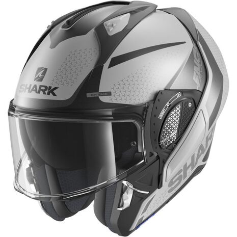 Shark / シャーク モジュラーヘルメット EVO GT ENCKE MAT シルバー アンスラサイト ブラック/SAK | HE8915SAK, sh_HE8915ESAKXL - SHARK / シャークヘルメット