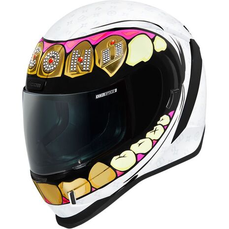 Icon Street フルフェイスヘルメット Airform Grillz 白, 金, icon_0101-13335 - ICON / アイコン