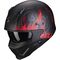 Scorpion / スコーピオン Exo モジュラーヘルメット Covert X Tattoo ブラックマット レッド | 86-394-24, sco_86-394-24_2XL - Scorpion / スコーピオンヘルメット